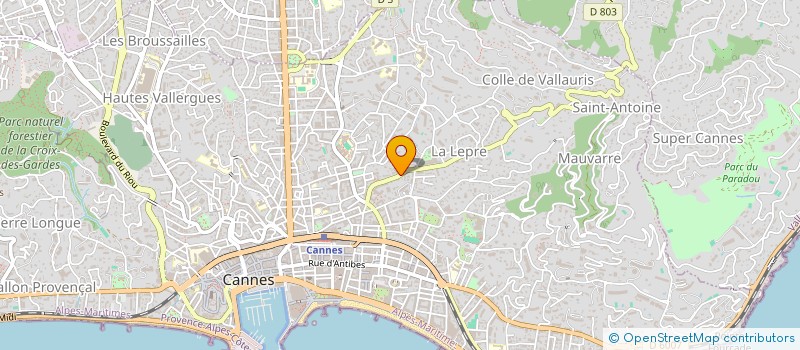 localisation de l'entreprise MADAME MONIQUE LAFAVERGE à CANNES