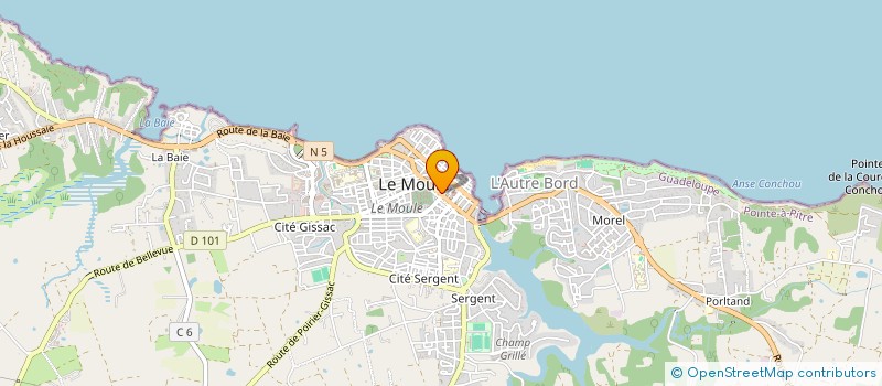 localisation de l'entreprise MADAME MONIQUE LAFON à LE MOULE