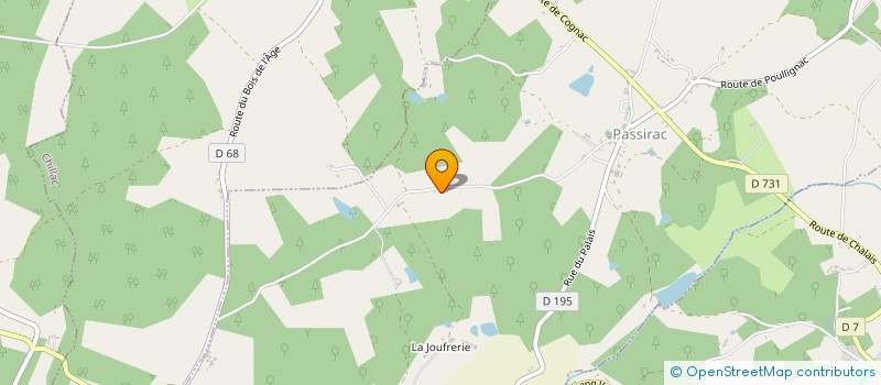 localisation de l'entreprise MADAME MONIQUE MERILLAC  BROSSAC