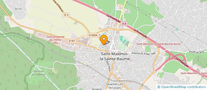 localisation de l'entreprise MADAME MONIQUE OLIVIER à ST MAXIMIN LA STE BAUME