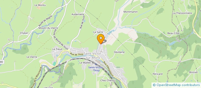 localisation de l'entreprise MADAME MONIQUE PEIRONNET  SAINT-VICTOR-SUR-RHINS