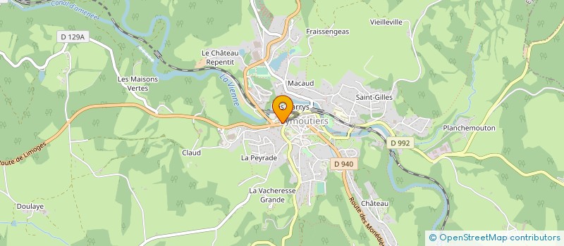 localisation de l'entreprise MADAME MONIQUE PRABONNEAU  EYMOUTIERS