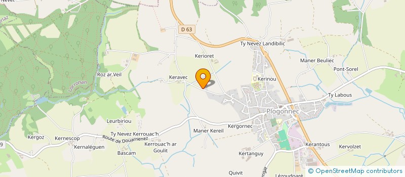 localisation de l'entreprise MADAME MORGANE MOUZIN  LE CLOITRE-PLEYBEN