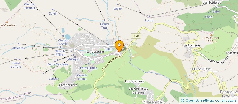 localisation de l'entreprise MADAME MURIEL AUBRY  FONTCOUVERTE-LA-TOUSSUIRE