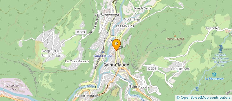 localisation de l'entreprise MADAME MURIELLE BOUVIER  SAINT-CLAUDE