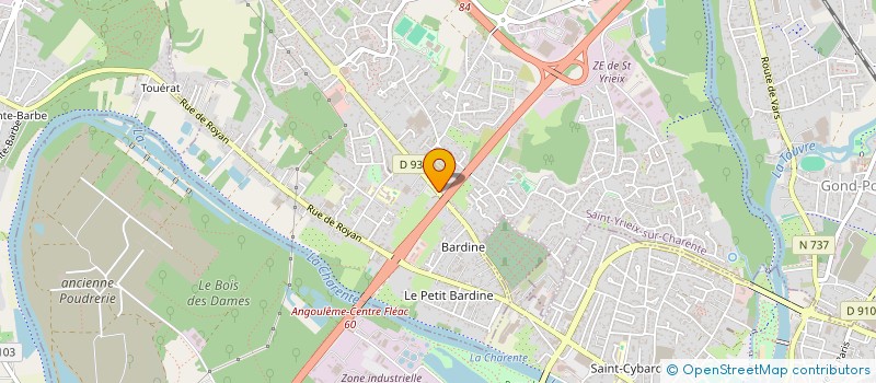 localisation de l'entreprise MADAME MYRIAM MANETTI à SAINT-YRIEIX-SUR-CHARENTE