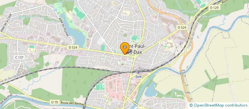localisation de l'entreprise MADAME NADIA JHUGROO  SAINT-PAUL-LES-DAX