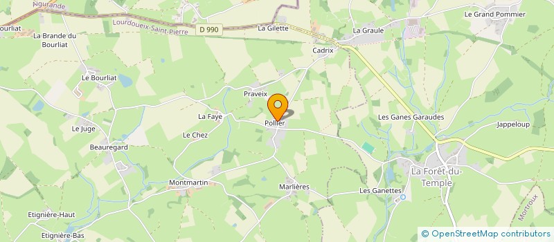 localisation de l'entreprise MADAME NADINE MEROT  LOURDOUEIX-SAINT-PIERRE