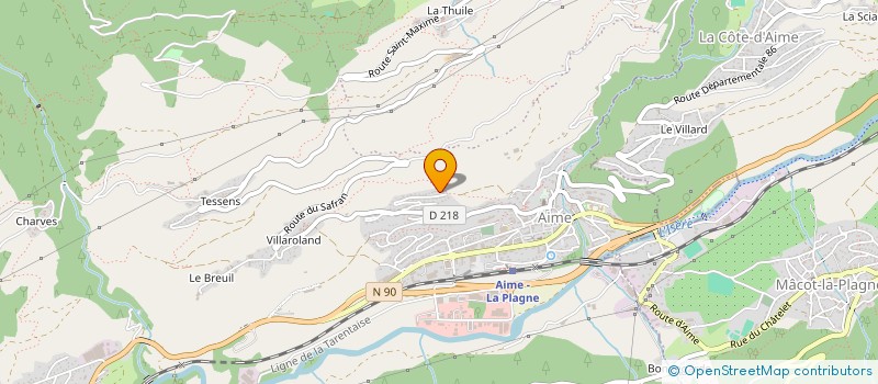 localisation de l'entreprise MADAME NATALIE ADAMS à AIME-LA-PLAGNE