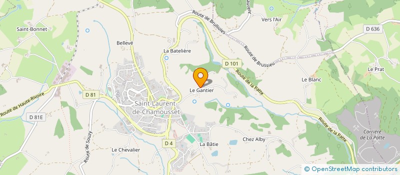 localisation de l'entreprise MADAME NATHALIE BOUVIER  SAINT-LAURENT-DE-CHAMOUSSET