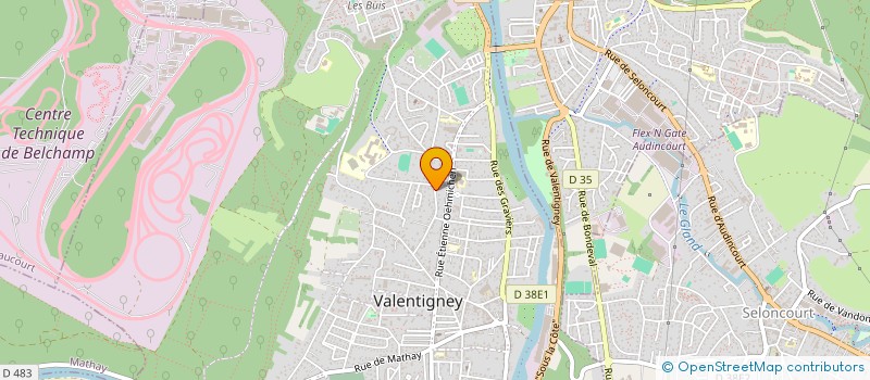 localisation de l'entreprise MADAME NATHALIE DERUELLE  VALENTIGNEY