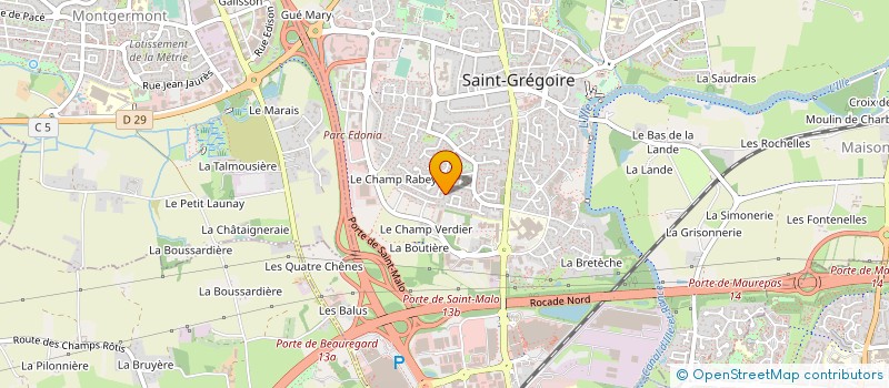 localisation de l'entreprise MADAME NATHALIE HOELLARD  SAINT-GREGOIRE