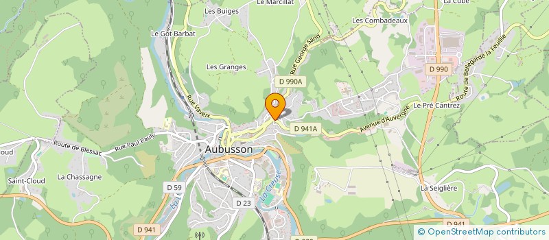 localisation de l'entreprise MADAME NATHALIE LAVIALE à AUBUSSON