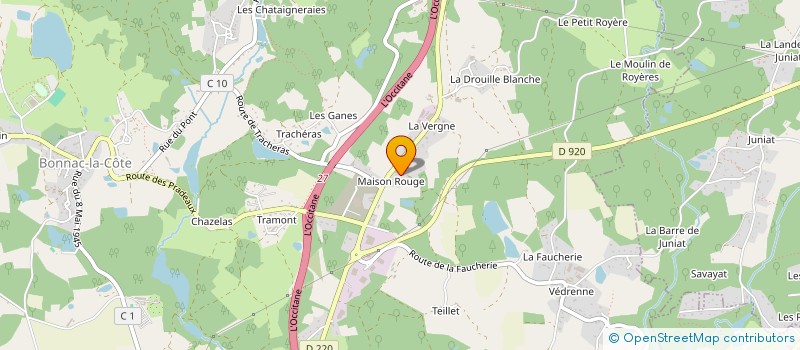 localisation de l'entreprise MADAME NATHALIE MOUZON à BONNAC-LA-COTE