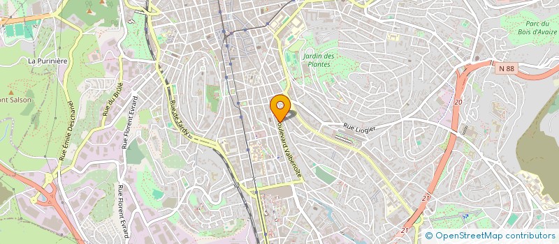 localisation de l'entreprise MADAME NAWAL BOUZERA  SAINT-ETIENNE