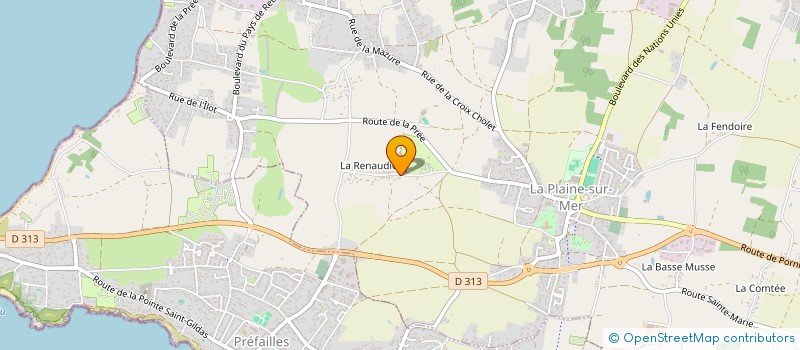 localisation de l'entreprise MADAME NELLY ROUX à LA PLAINE-SUR-MER
