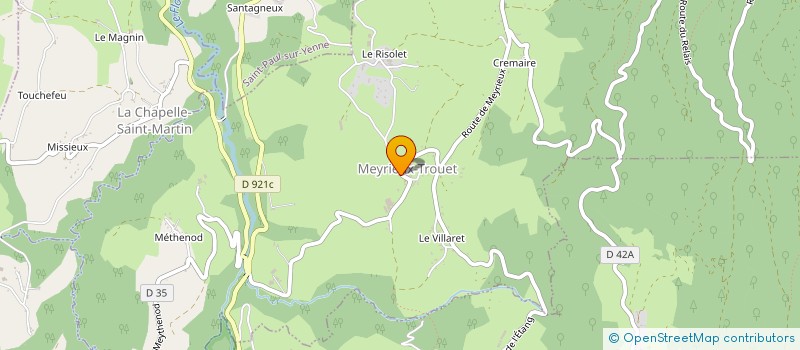 localisation de l'entreprise MADAME NICOLE PEILLET  MEYRIEUX-TROUET