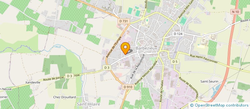 localisation de l'entreprise MADAME ODETTE BOUYAT à BARBEZIEUX-SAINT-HILAIRE