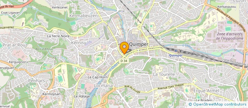 localisation de l'entreprise MADAME ODETTE DOMINGUES  QUIMPER