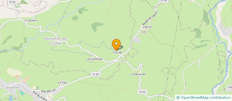 localisation de l'entreprise MADAME ODETTE LAVERGNE à TEISSIERES-DE-CORNET