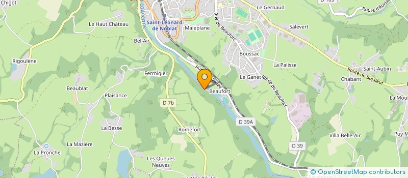 localisation de l'entreprise MADAME ODETTE PUYJOUBERT à ST-LEONARD-DE-NOBLAT