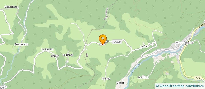 localisation de l'entreprise MADAME ODILE CHAUBET à MONTFERRIER