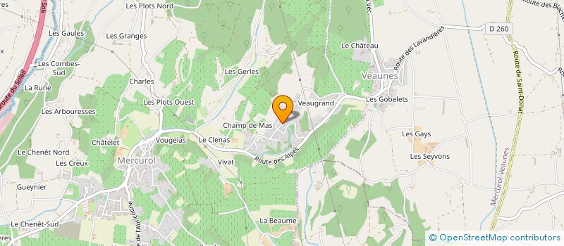 localisation de l'entreprise MADAME ODILE FERRER  MERCUROL-VEAUNES