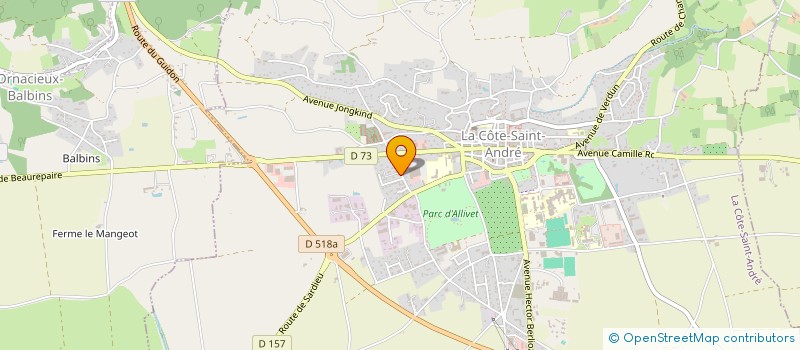 localisation de l'entreprise MADAME ODILE GITTON  LA COTE-SAINT-ANDRE