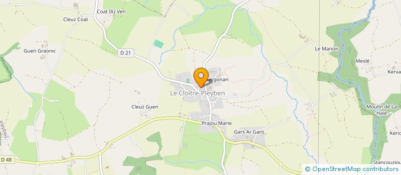 localisation de l'entreprise MADAME ODILE LE BIHAN  LE CLOITRE-PLEYBEN