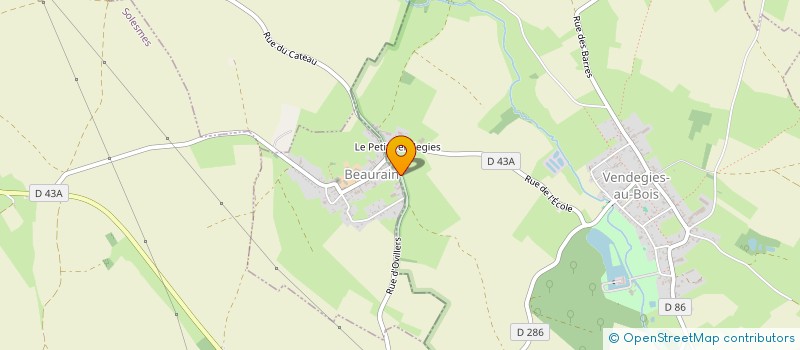 localisation de l'entreprise MADAME ODILE MERCIER à VENDEGIES-AU-BOIS