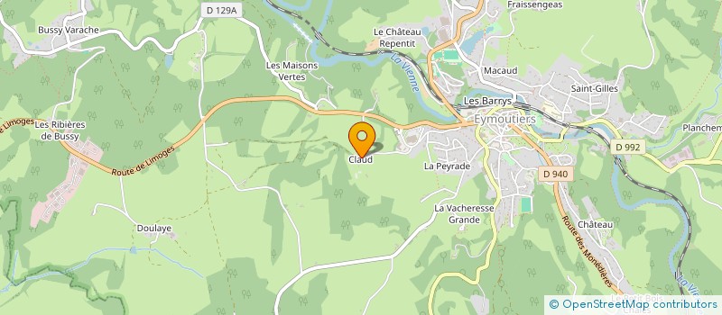 localisation de l'entreprise MADAME OLIVIA GARNIER à EYMOUTIERS