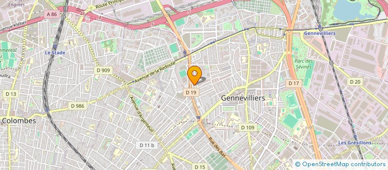 localisation de l'entreprise MADAME OPHELIE CAILLEUX à GENNEVILLIERS