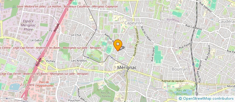 localisation de l'entreprise MADAME OPHELIE PRUD'HOMME  MERIGNAC