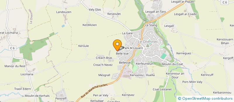 localisation de l'entreprise MADAME ORIANNE CALVEZ  LE DRENNEC