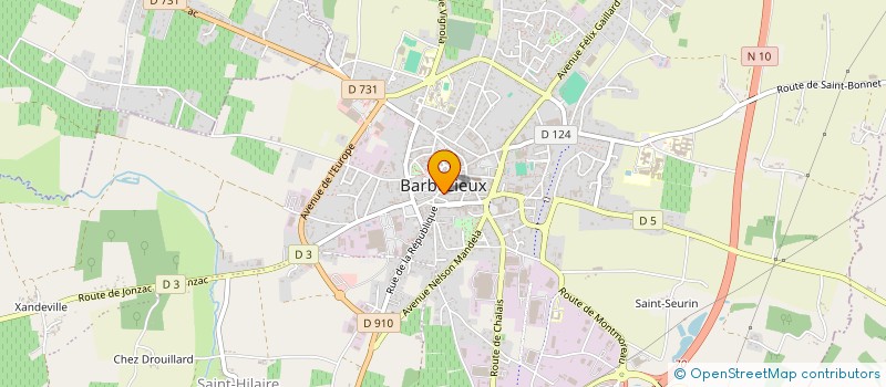 localisation de l'entreprise MADAME ORLANE ROBION à BARBEZIEUX-SAINT-HILAIRE