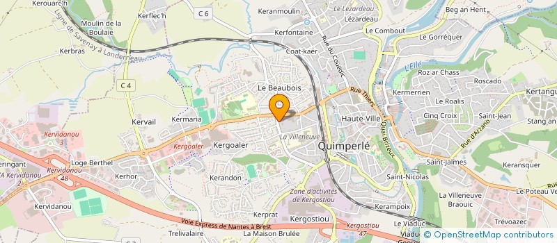 localisation de l'entreprise MADAME PASCALE LE HARS  QUIMPERLE