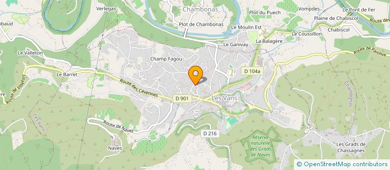 localisation de l'entreprise MADAME PATRICIA FRECON  LES VANS