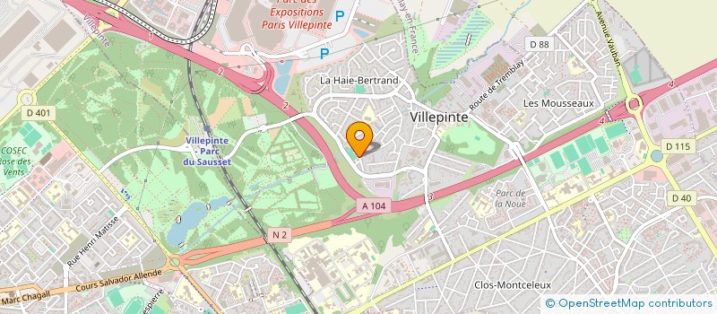 localisation de l'entreprise MADAME PATRICIA MEILLON  VILLEPINTE