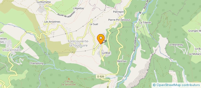 localisation de l'entreprise MADAME PATRICIA RONCO  FONTCOUVERTE-LA-TOUSSUIRE