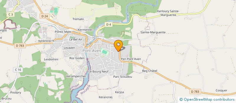 localisation de l'entreprise MADAME PAULE CARRIOU  PONT-AVEN