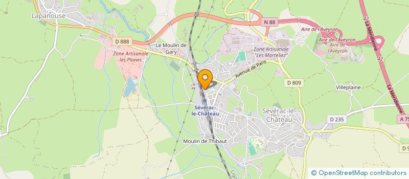 localisation de l'entreprise MADAME PAULETTE CASTAN  SEVERAC D'AVEYRON