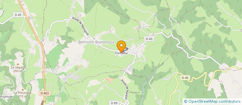 localisation de l'entreprise MADAME PAULETTE TEYSSEDRE  BELMONT-BRETENOUX