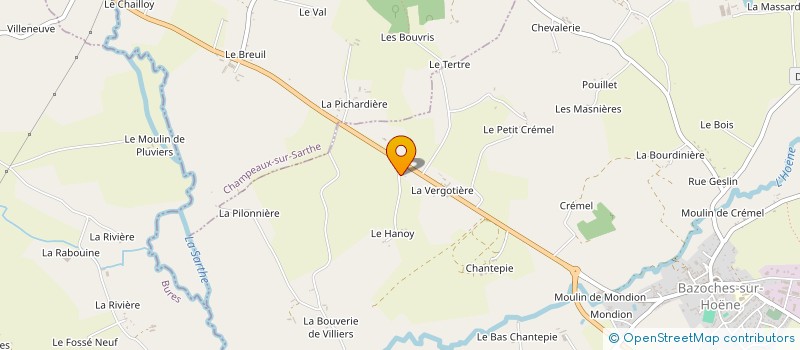 localisation de l'entreprise MADAME PAULINE LEROUX à BAZOCHES-SUR-HOENE