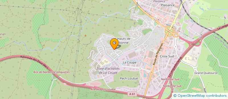 localisation de l'entreprise MADAME PAULINE MALE  NARBONNE