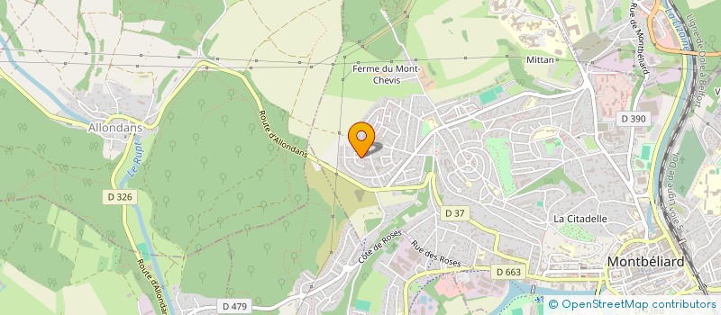 localisation de l'entreprise MADAME PAULINE PERRET-GENTIL  MONTBELIARD