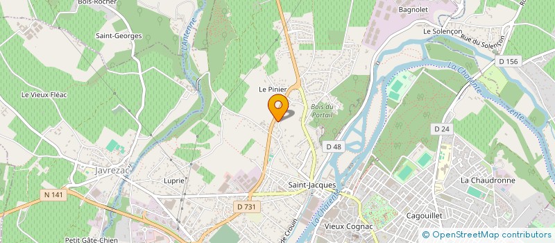 localisation de l'entreprise MADAME PERLE FEUILLADE à COGNAC