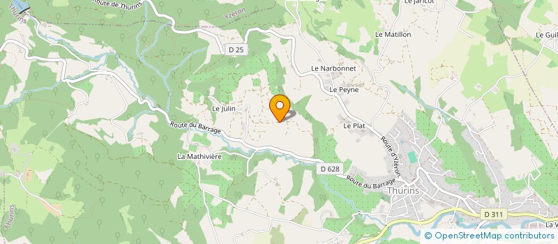 localisation de l'entreprise MADAME PEROLINE DENISE CLAVEL  THURINS