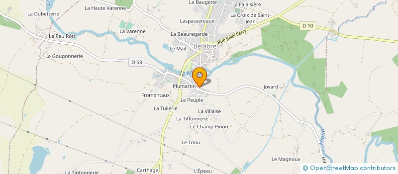 localisation de l'entreprise MADAME PIERRETTE BONNEL à BELABRE