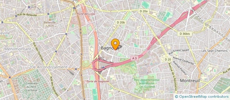 localisation de l'entreprise MADAME RAPHAELE MOTTET à BAGNOLET