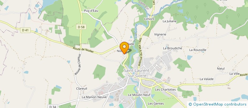 localisation de l'entreprise MADAME RAYMONDE BUXERAUD à SAINT-LAURENT-SUR-GORRE